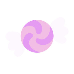 cute sweet purple spiral candy sugar vectors illustration for graphic design, symbol, icon, and decorative element. candy emoji icon