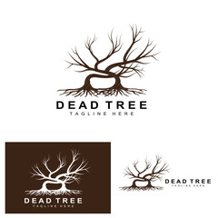 Tree Logo Design, Dead Tree Illustration, Wild Tree Cutting, Global Warming Vector, Earth Drought, Product Brand Icons