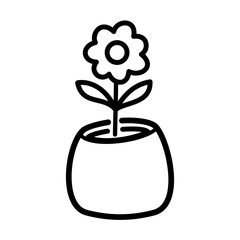 cute flowers in pot vectors illustration for symbol or icon