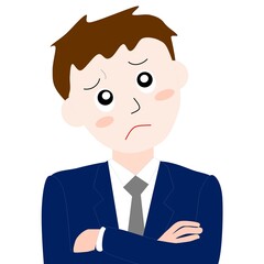 People material - image of a young businessman in trouble 人物素材ー困った若いサラリーマン風イメージ