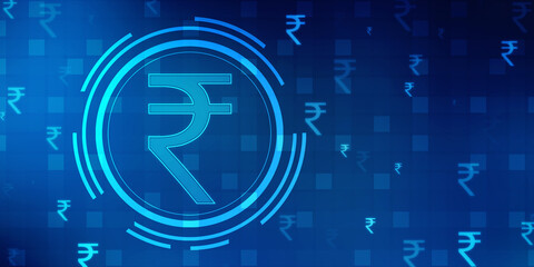 Indian Rupee symbol on financial Background, Growth of Indian stock market, Abstract finance background, Stock market Concept background