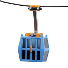 Cable Car 3d Icon Illustration