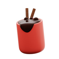 Hot Chocolate Drink 3D Icon Illustration