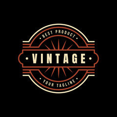 Vintage retro label badge logo design for cloth apparel. - Vector.
