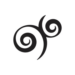 Swirls ornament in simple black and white