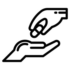 hand with pill line 