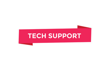 Tech support button web banner templates. Vector Illustration
