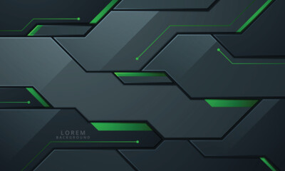 abstract futuristic background of green glowing technology