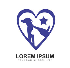 Pet Lover with Star Logo Vector icon