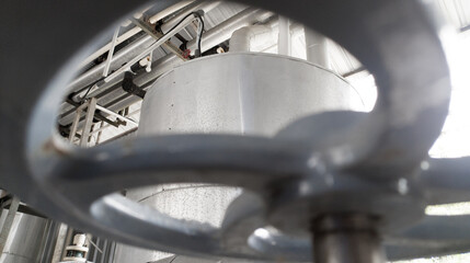 Obraz premium Instalation Water pipe Distribuiton,view on the Wheel Valve efect.