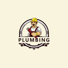 plumbing template logo. premium vector
