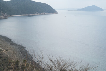 Fototapeta premium 福岡県糸島市の玄海国定公園 トトロの森 糸島市志摩芥屋の大戸展望台からの眺望