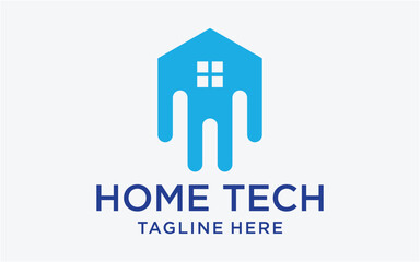 logo design home real estate with technology modern