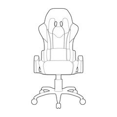 Obraz premium The best computer gaming chair outline, vector illustration in trendy style. Editable graphic resources for many purposes.
