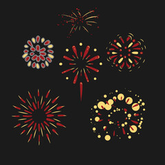 Lunar New Year illustration set, bacground,icon, ornamen. Chinese New Year,Happy New Year, congratulation