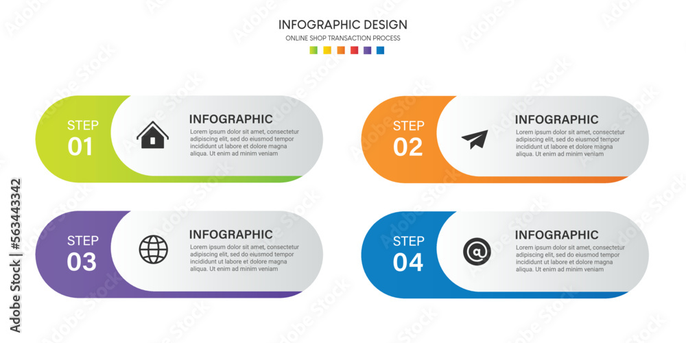 Leinwandbilder steps business data visualization timeline process infographic template design with icons