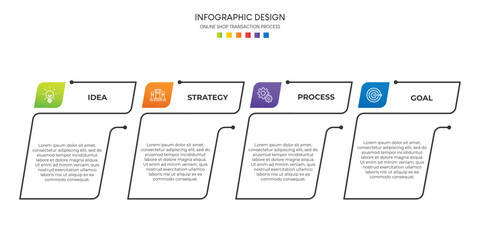 Steps business data visualization timeline process infographic template design with icons