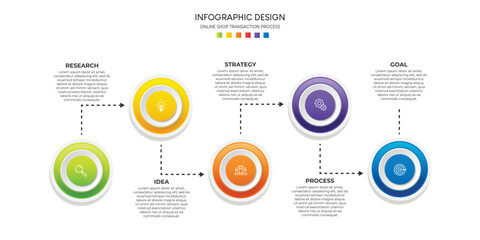 Steps business data visualization timeline process infographic template design with icons