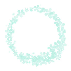 桜の花フレーム　緑