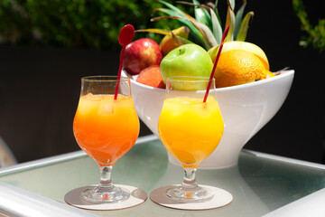 Fresh juice and natural fruits
