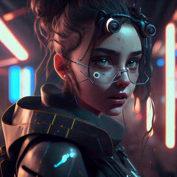 Cyberpunk girl - Generative A.I