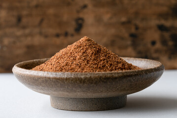 Ground Nutmeg in a Bowl