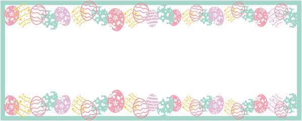 Happy easter decoration background. Easter elements decoration frame for event, invitation, background and banner design. Vector illustration.
