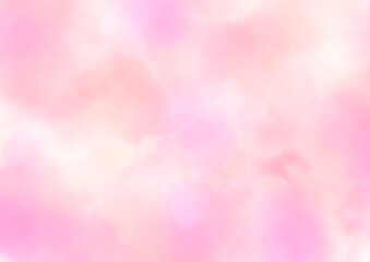 ピンクとサーモンピンクのふわふわとした水彩風背景素材