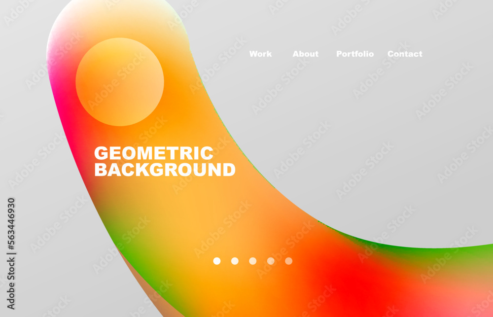 Fototapete Abstract liquid background for your landing page design. Web page for website or mobile app wallpaper