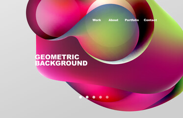 Abstract liquid background for your landing page design. Web page for website or mobile app wallpaper
