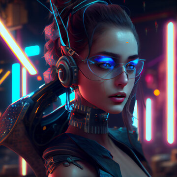 Cyberpunk girl - Generative A.I