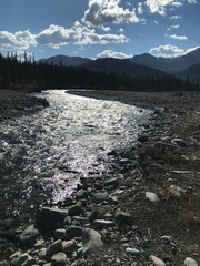 mountain river in winter