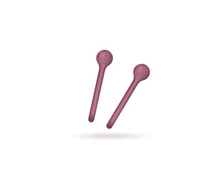 drum stick or drum bat and bedug. icon or symbol. design elements for Ramadan, Eid al-Fitr, Eid al-Adha. 3D vectors