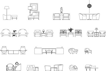 set of furniture icons