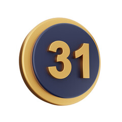3d number icon illustration render