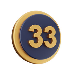 3d number icon illustration render