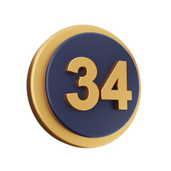 3d number icon illustration render