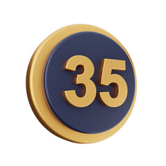 3d number icon illustration render