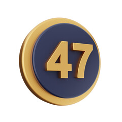 3d number icon illustration render