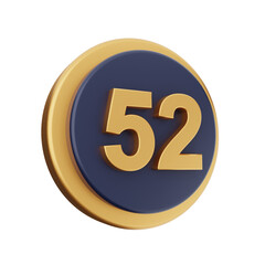 3d number icon illustration render