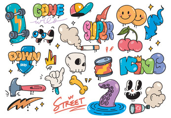 Set of hand drawn graffiti doodle illustration - 563449701