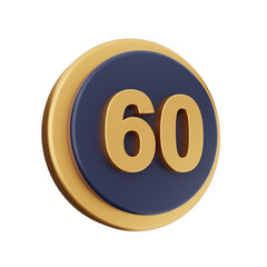 3d number icon illustration render