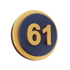3d number icon illustration render