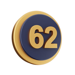 3d number icon illustration render