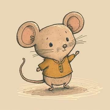 Cute mouse hand drawn by kid (generative AI)