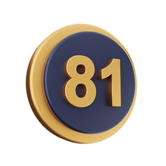 3d number icon illustration render