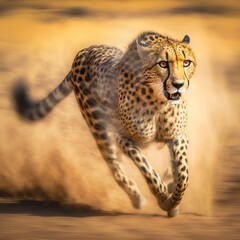 Cheetah in a motion blur action style (generative AI)