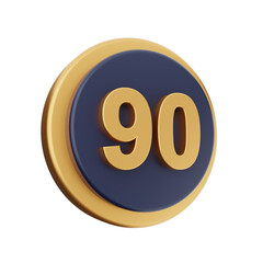 3d number icon illustration render