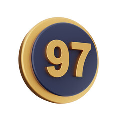 3d number icon illustration render