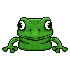 green frog mascot cartoon